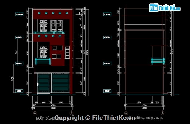 Bản cad thiết kế,nhà phố 3 tầng,3 tầng,nhà đẹp